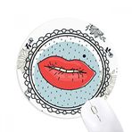 Dıythinker Dudak Çiçeği Yaprak Çerçeve Çizgi Film Desenli Baskılı Yuvarlak Kaymaz Kauçuk Mouse Pad