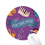 Dıythinker Elektrikli Piyano Müzik Kulaklığı Sesler Baskılı Yuvarlak Kaymaz Kauçuk Mouse Pad