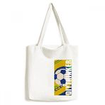DIYthinker Erkek Brezilya Futbol Spor Tote Kanvas Çanta Alışveriş El Çantası El İşi Yıkanabilir 33 cm x 40 cm (13 inç x 16 inç) Çok Renkli