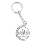 Diythinker Erkek Çizim Şehir Katar Simgesi Döndürülebilir Çok Renkli 3x9 cm Anahtarlık