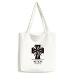DIYthinker Erkek Din Hıristiyanlık İnan Kilisesi Kutsal Haç Gotik Kültür Tasarım Sanat İllüstrasyon Desen Moda Tasarım Kanvas Çanta Environ Tally Tote Büyük Kapasiteli Alışveriş Çantaları, Siyah, One Size,