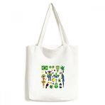 DIYthinker Erkek Futbol Papağan Gitar Hula Kahve Brezilya Kültürel Ele T Environ Tally Tote Kanvas Çanta Alışveriş El Çantası El İşi Yıkanabilir, Çok renkli, 33cm x 40 cm (13 inch x 16 inch),