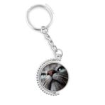 Diythinker Erkek Hayvan Görünümlü Kedi Fotoğrafı Döndürülebilir Çok Renkli 3x9 cm Anahtarlık
