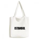 DIYthinker Erkek İstanbul Türkiye Şehir Adı Çevre Dostu Bez Kanvas Çanta Alışveriş El Çantası El İşi Yıkanabilir 33 cm x 40 cm (13 inç x 16 inç) Çok Renkli