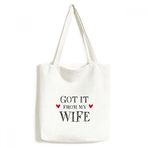 DIYthinker Erkek It from My Wife Sevgililer Günü Hediyesi Koca için Environ Tally Tote Kanvas Çanta Alışveriş El Çantası El İşi Yıkanabilir, Çok renkli, 33cm x 40 cm (13 inch x 16 inch),