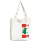 DIYthinker Erkek Lübnan Ulusal Bayrağı Asya Ülke Tote Kanvas Çanta Alışveriş El Çantası El İşi Yıkanabilir 33 cm x 40 cm (13 inç x 16 inç) Çok Renkli