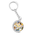 Diythinker Erkek Mısır Manzarası Hayvanlar Ulusal Bayrak Döndürülebilir Çok Renkli 3x9 cm Anahtarlık