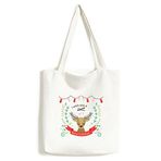 DIYthinker Erkek Noel Geyiği Mutlu Noeller Festivali İllüstrasyon Desen Şık Tasarım Kanvas Çanta Environ Tally Tote Büyük Kapasiteli Alışveriş Çantaları, çoklu, One Size,