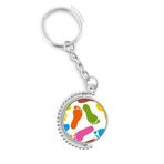 Diythinker Erkek Renkli Ayak İzi Modern Stil Moda Poster Döndürülebilir Çok Renkli 3x9 cm Anahtarlık