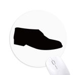 DIYthinker Erkek Siyah Deri Ayakkabı Silüeti Yuvarlak Kaymaz Kauçuk Fare Altlığı Oyun Ofis Mouse Pad Hediye