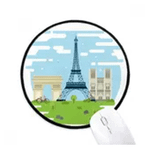 Dıythinker Eyfel Kulesi Fransa Landmark Illüstrasyon Yuvarlak Kaymaz Mouse Pad
