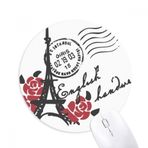 Dıythinker Eyfel Kulesi Güller Fransa Paris Damga Stili Baskılı Yuvarlak Kaymaz Kauçuk Mouse Pad