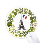 Dıythinker Eyfel Kulesi Paris Fransa İllüstrasyon Baskılı Yuvarlak Kaymaz Kauçuk Mouse Pad