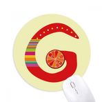 Dıythinker G Alfabe Turuncu Meyve Sevimli Desen Baskılı Yuvarlak Kaymaz Kauçuk Mouse Pad