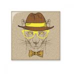 Dıythinker Gözlükler Leopar Yakışıklı 15x15 cm Seramik Karo