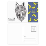 DIYthinker Gray Wolf Friend Company Gentleman Muz Kartpostal Seti Teşekkür Kartı Gönderi Tarafı 20 adet