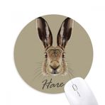 Dıythinker Gri Büyük Burunlu Vahşi Tavşan Hayvan Baskılı Yuvarlak Kaymaz Kauçuk Mouse Pad