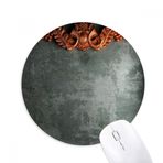 Dıythinker Gri Çimento Maun Süs Desenli Baskılı Yuvarlak Kaymaz Kauçuk Mouse Pad