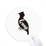 Dıythinker Grouse Siyah ve Beyaz Hayvan Baskılı Yuvarlak Kaymaz Kauçuk Mouse Pad