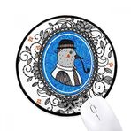 Dıythinker Güvercin Şapka Çiçek Yaprak Karikatür Illüstrasyon Yuvarlak Kaymaz Mousepads Siyah Titched Kenarları Oyunu Ofis Hediye