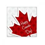 Dıythinker Happy Canada Day 4 Temmuz Akçaağaç Yaprağı Doku 10x10 cm Seramik Karo