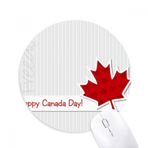 Dıythinker Happy Canada Day Dikey Tahıl Akçaağaç Yaprağı Baskılı Yuvarlak Kaymaz Kauçuk Mouse Pad