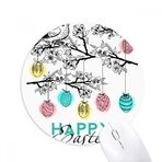 Dıythinker Happy Easter Din Festivali Yumurta Kuş Baskılı Yuvarlak Kaymaz Kauçuk Mouse Pad