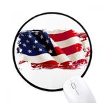 DIYthinker Hava Fırçalı Yıldızlar ve Çizgiler Amerika Bayrağı Yuvarlak Kaymaz Fare Altlıkları Siyah Başlıklı Kenarlar Oyun Ofis Hediyesi