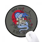 DIYthinker Hayvan ısırığı yılan kombinasyonu desen yuvarlak kaymaz Mousepads siyah dikişli kenarları oyun ofis hediye