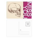 DIYthinker İnsan Kafatası Profil Çizim Miss Kartpostal Seti Teşekkür Kartı Gönderi Tarafı 20 adet