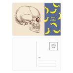 DIYthinker İnsan Kafatası Profil Çizim Muz Kartpostal Seti Teşekkür Kartı Gönderi Tarafı 20 adet