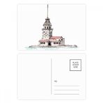 DIYthinker İstanbul Türkiye'de Kız Kulesi Kartpostal Seti Doğum Günü Teşekkür Kartı Gönderi Tarafı 20 adet 14,5 cm x 9,7 cm Çok Renkli