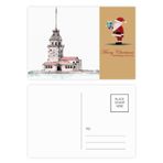 DIYthinker İstanbul Türkiye'de Kız Kulesi Noel Baba Kartpostal Seti Teşekkür Kartı Gönderi 20 adet