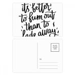 DIYthinker Its Better to Bum Out Than to Fade Away Kartpostal Seti Doğum Günü Teşekkür Kartı Gönderi Tarafı 20 adet 14,5 cm x 9,7 cm Çok Renkli