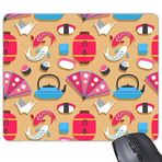 DIYthinker Japon Kültürü Sevimli Renkli Sazan Fan Fenerler Çaydanlık Kupası Sushi Kağıt Vinç Tekrarı İllüstrasyon Desen Dikdörtgen Kaymaz Kauçuk Mousepad Oyun Mouse Pad