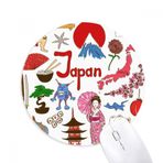 Dıythinker Japonya Landscap Hayvanlar Ulusal Bayrak Baskılı Yuvarlak Kaymaz Kauçuk Mouse Pad