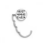 DIYthinker Kadın Best Mombie Ever Kelimeler Aile Kutusundan Masa Kancası Katlanır Çanta Masa Askısı Katlanabilir Tutucu 4,4 x 4,4 cm (Genişlik x Yükseklik) Katlanmış Çok Renkli