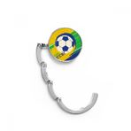 DIYthinker Kadın Brezilya Futbol Spor Masa Kancası Katlanır Çanta Masa Askısı Katlanabilir Tutucu 4,4 x 4,4 cm (Genişlik x Yükseklik) Katlanmış Çok Renkli