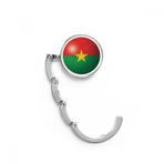 DIYthinker Kadın Burkina Faso Ulusal Bayrak Futbol Masası Kancası Katlanır Çanta Masa Askısı Katlanabilir Tutucu 4,4 x 4,4 cm (Genişlik x Yükseklik) Katlanmış Çok Renkli