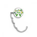 DIYthinker Kadın Futbol Brezilya Kültürel Masa Kancası Katlanır Çanta Masa Askısı Katlanabilir Tutucu 4,4 x 4,4 cm (Genişlik x Yükseklik) Katlanmış Çok Renkli
