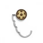 DIYthinker Kadın Futbol Spor İllüstrasyon Siyah Desen Masa Kancası Katlanır Çanta Masa Askısı Katlanabilir Tutucu 4,4 x 4,4 cm (Genişlik x Yükseklik) Katlanmış Çok Renkli