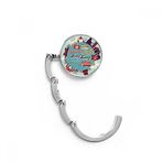 DIYthinker Kadın Hong Kong Çember Ünlü Yerler Masa Kancası Katlanır Çanta Masa Askısı Katlanabilir Tutucu 4,4 x 4,4 cm (Genişlik x Yükseklik) Katlanmış Çok Renkli