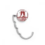 DIYthinker Kadın Kırmızı Futbolcu Tutmak Futbol Masası Kancası Katlanır Çanta Masa Askısı Katlanabilir Tutucu 4,4 x 4,4 cm (Genişlik x Yükseklik) Katlanmış Çok Renkli