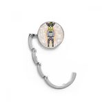 DIYthinker Kadın Köpek Kıyafetleri Suluboya Güzel İllüstrasyon Masa Kancası Katlanır Çanta Masa Askısı Katlanabilir Tutucu 4,4 x 4,4 cm (Genişlik x Yükseklik) Katlanmış Çok Renkli