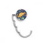 DIYthinker Kadın Melbourne Avustralya Kanguru Tenis Sörf Masası Kancası Katlanır Çanta Masa Askısı Katlanabilir Tutucu 4,4 x 4,4 cm (Genişlik x Yükseklik) Katlanmış Çok Renkli