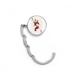 DIYthinker Kadın Oyun Kartları Kalp K Desenli Masa Kancası Katlanır Çanta Masa Askısı Katlanabilir Tutucu 4,4 x 4,4 cm (Genişlik x Yükseklik) Katlanmış Çok Renkli