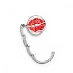 DIYthinker Kadın Sevgililer Günü Anahtar Kelime Aşk Öpücük Masa Kancası Katlanır Çanta Masa Askısı Katlanabilir Tutucu 4,4 x 4,4 cm (Genişlik x Yükseklik) Katlanmış Çok Renkli