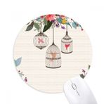 Dıythinker Kafes Çiçek Rafı Baskılı Yuvarlak Kaymaz Kauçuk Mouse Pad
