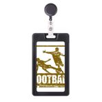 DIYthinker Kahverengi Futbolcu Slayt Takım Geri Çekilebilir Rozet Makara Kart Kılıfı