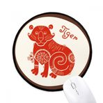 DIYthinker Kaplan Hayvan Çin Zodyak Kırmızı Yuvarlak Kaymaz Mousepads Siyah Dikişli Kenarları Oyunu Ofis Hediye